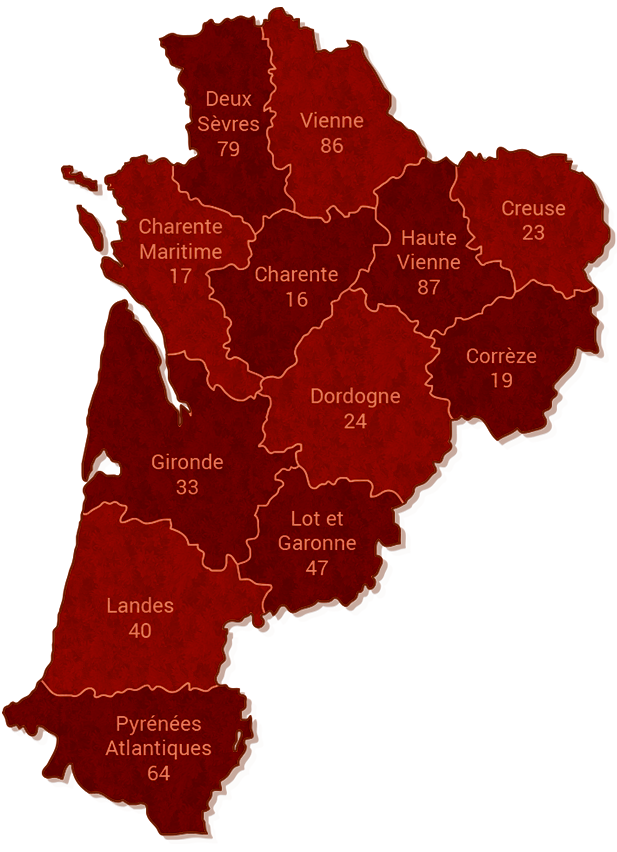 Carte du réseau Via Antiqua en Poitou-Charentes